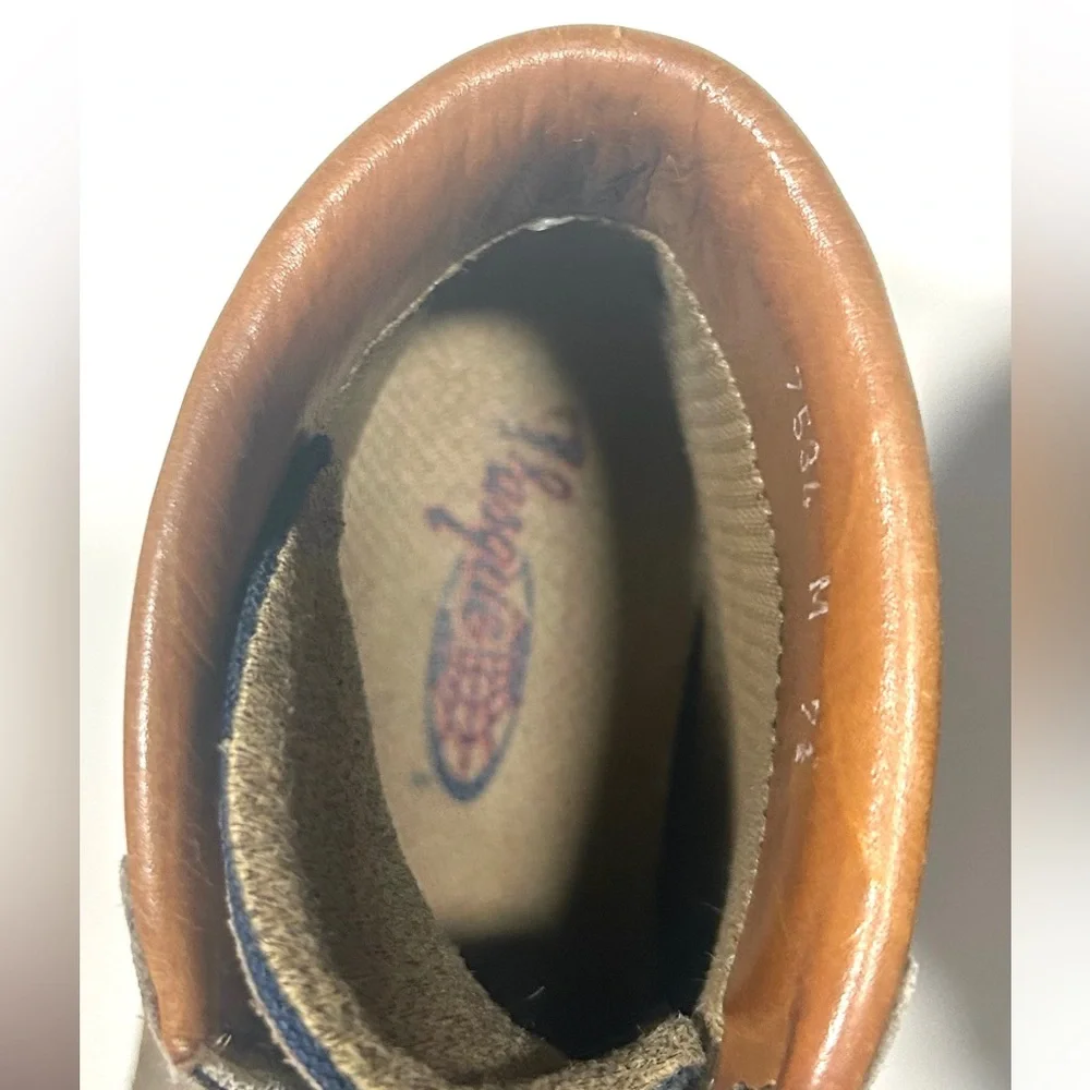 VTG Vasque Skywalk Hiking Boots Gore-Tex Sz 7.5 M Tan‎ Navy Suede Gorpcore Italy